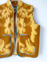Load image into Gallery viewer, One-of-a-Kind: Goldenrod Floral Vintage Blanket Vest (L/XL)