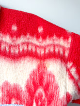 Load image into Gallery viewer, One-of-a-Kind: Red Floral Ukrainian Blanket Flora Jacket (S)