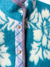 Load image into Gallery viewer, One-of-a-Kind: Turquoise Floral Ukrainian Blanket Flora Jacket (S)