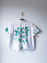 Load image into Gallery viewer, One-of-a-Kind: White Floral Vintage Tablecloth Shaftsbury Shirt (M)