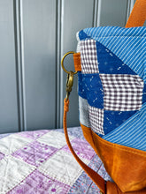 Load image into Gallery viewer, One-of-a-Kind: Indigo Mosaic Project Bag (with detachable strap)