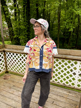 Load image into Gallery viewer, One-of-a-Kind: Vintage Tulip Tablecloth Shaftsbury Shirt (M)