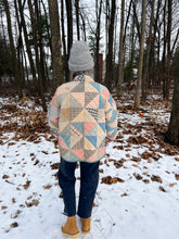 Load image into Gallery viewer, One-of-a-Kind: Half Square Triangle Flora Jacket (L)