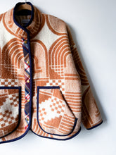 Load image into Gallery viewer, One-of-a-Kind: Vintage Mod Geometric Blanket Flora Jacket (L)
