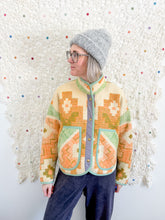 Load image into Gallery viewer, One-of-a-Kind: Geometric Floral Ukrainian Blanket Flora Jacket (S)