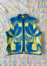 Load image into Gallery viewer, One-of-a-Kind: Blue and Yellow Floral Ukrainian Blanket Vest (L/XL)