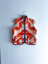 Load image into Gallery viewer, One-of-a-Kind: Tangerine Floral Wool Blanket Vest (XS-M)