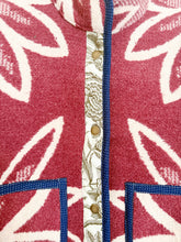 Load image into Gallery viewer, One-of-a-Kind: Toasted Burgundy Floral Ukrainian Blanket Flora Jacket (M)