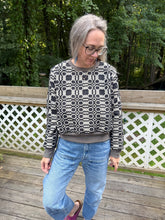Load image into Gallery viewer, One-of-a-Kind: Black and Cream Coverlet Pullover (L)