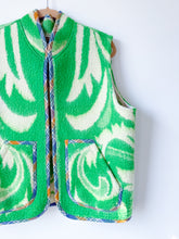 Load image into Gallery viewer, One-of-a-Kind: Green Leaf Wool Blanket Vest (L-XL)