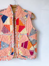 Load image into Gallery viewer, One-of-a-Kind: Peachy Rocky Road to Kansas Quilt Vest (XS/S)