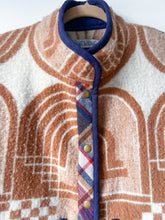 Load image into Gallery viewer, One-of-a-Kind: Vintage Mod Geometric Blanket Flora Jacket (L)