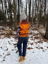 Load image into Gallery viewer, One-of-a-Kind: Orange/Brown Floral Wool Blanket Vest #1 (XS-M)