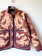 Load image into Gallery viewer, One-of-a-Kind: Brown and Tan Floral Vintage Ukrainian Blanket Flora Jacket (M)