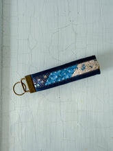 Load image into Gallery viewer, One-of-a-Kind: Diagonal Blues/Browns Key Fob