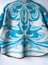 Load image into Gallery viewer, One-of-a-Kind: Ukrainian Blue Floral Wool Blanket Flora Jacket (L)