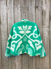 Load image into Gallery viewer, One-of-a-Kind: Green Ukrainian Blanket Flora Jacket (M)