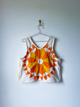 Load image into Gallery viewer, One-of-a-Kind: Sunburst Quilt Top Turnaround Tank (M/L)