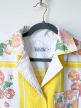 Load image into Gallery viewer, One-of-a-Kind: Yellow/pink/mauve Floral Vintage Tablecloth Shaftsbury Shirt (M)
