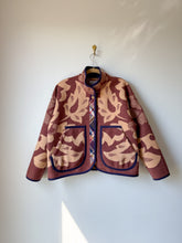 Load image into Gallery viewer, One-of-a-Kind: Brown and Tan Floral Vintage Ukrainian Blanket Flora Jacket (M)