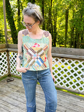 Load image into Gallery viewer, One-of-a-Kind: Alice's Favorite Quilt Top Turnaround Tank (M)