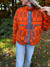 Load image into Gallery viewer, One-of-a-Kind: Ukrainian Geometric Checks Blanket Flora Jacket (M)