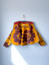 Load image into Gallery viewer, One-of-a-Kind: Brown and Canary Ukrainian Blanket Flora Jacket (S)