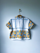 Load image into Gallery viewer, One-of-a-Kind: Vintage Linen Tablecloth Shaftsbury Shirt (S)