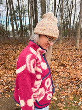 Load image into Gallery viewer, One-of-a-Kind: Fuchsia Berry Ukrainian Wool Blanket Flora Jacket (S)