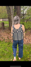 Load image into Gallery viewer, One-of-a-Kind: Navy Antique Woven Coverlet Turnaround Tank (M)