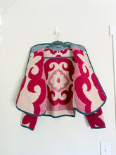 Load image into Gallery viewer, One-of-a-Kind: Fuchsia Berry Ukrainian Blanket Flora Jacket (S)