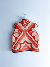 Load image into Gallery viewer, One-of-a-Kind: Tangerine Floral Wool Blanket Vest (XS-M)