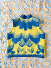 Load image into Gallery viewer, One-of-a-Kind: Blue and Yellow Floral Ukrainian Blanket Vest (L/XL)