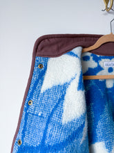 Load image into Gallery viewer, One-of-a-Kind: Blue Floral Ukrainian Blanket Flora Jacket (S)