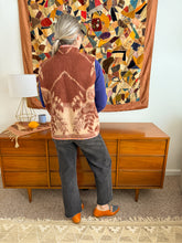 Load image into Gallery viewer, One-of-a-Kind: Chocolate Floral Ukrainian Blanket Vest (L/XL)