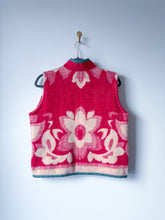 Load image into Gallery viewer, One-of-a-Kind: Fuchsia Floral Ukrainian Blanket Vest (XS-M)