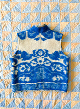 Load image into Gallery viewer, One-of-a-Kind: Blue Folk Art Ukrainian Blanket Vest (XS-M)