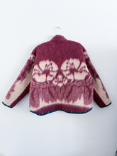 Load image into Gallery viewer, One-of-a-Kind: Burgundy and Cream Floral Ukrainian Blanket Flora Jacket (L)
