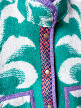 Load image into Gallery viewer, One-of-a-Kind: Green Floral Ukrainian Blanket Flora Jacket (S)