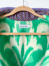 Load image into Gallery viewer, One-of-a-Kind: Green Floral Ukrainian Blanket Flora Jacket (S)