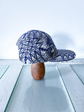 Load image into Gallery viewer, One-of-a-Kind: Indigo Violet Antique Coverlet 5 Panel Hat (Large)