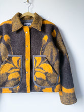 Load image into Gallery viewer, One-of-a-Kind: Bark and Goldenrod Wool Blanket Cropped Chore Coat (M)
