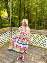 Load image into Gallery viewer, One-of-a-Kind: Vintage Tulip Tablecloth Turnaround Dress (S/M)