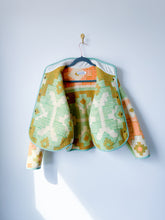 Load image into Gallery viewer, One-of-a-Kind: Geometric Floral Ukrainian Blanket Flora Jacket (S)