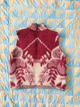 Load image into Gallery viewer, One-of-a-Kind: Burgundy Floral Ukrainian Blanket Vest (XS-M) #1