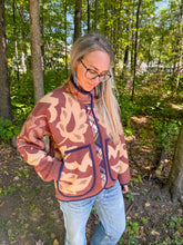 Load image into Gallery viewer, One-of-a-Kind: Brown and Tan Floral Vintage Ukrainian Blanket Flora Jacket (M)