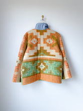 Load image into Gallery viewer, One-of-a-Kind: Geometric Floral Wool Blanket Chore Coat (M)