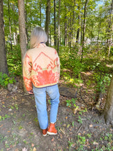 Load image into Gallery viewer, One-of-a-Kind: Red & Green Floral Vintage Ukrainian Blanket Flora Jacket (S)