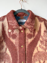 Load image into Gallery viewer, One-of-a-Kind: Chocolate Floral Blanket Field Jacket (L)