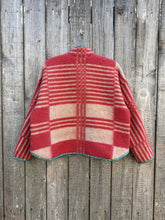 Load image into Gallery viewer, One-of-a-Kind: Geometric Linework Ukrainian Blanket Flora Jacket (M)